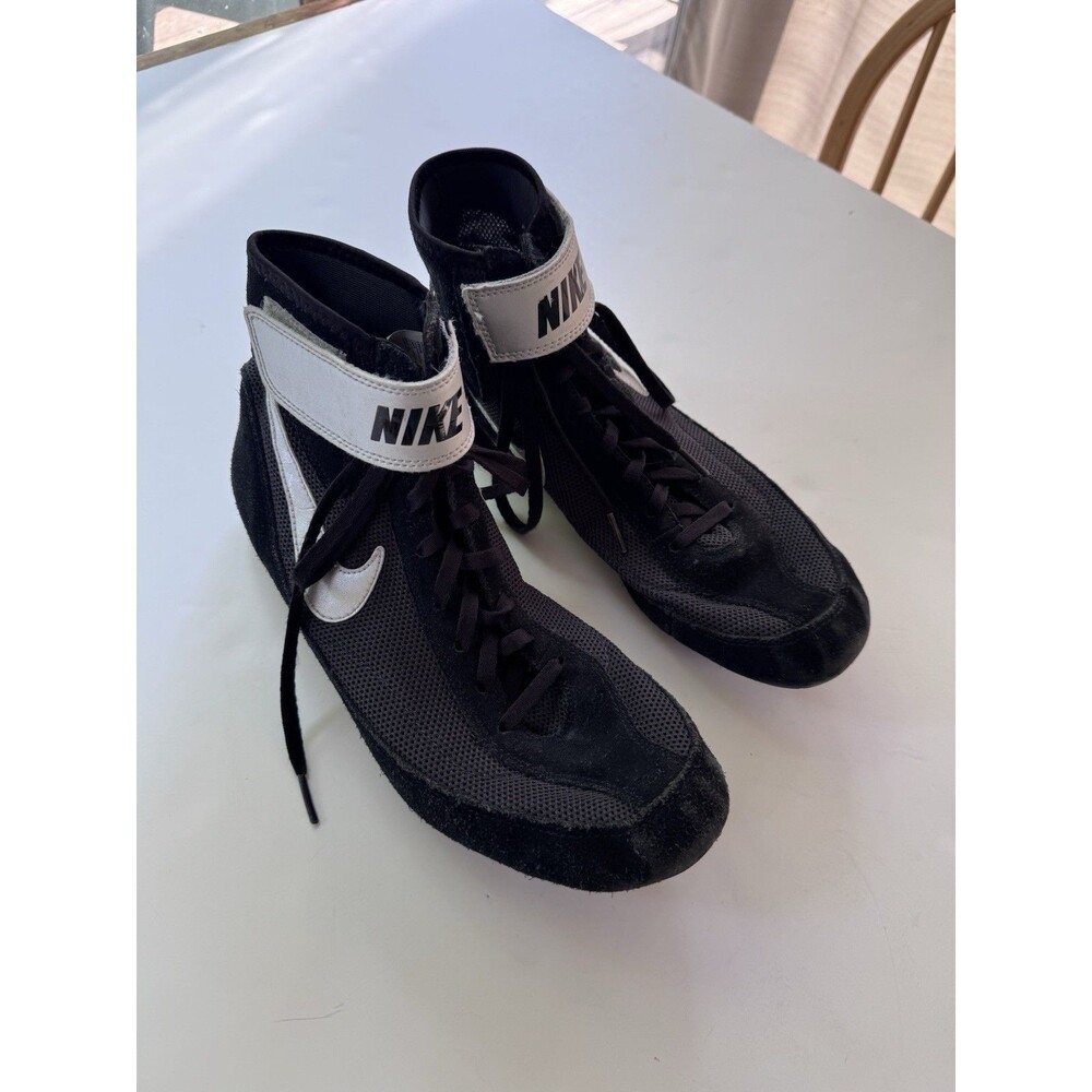Nike Speedsweep 7 Wrestling Shoes Men Size 10.5 Black Silver Leather Mesh Boxing